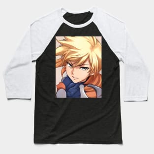 Blonde Hair Anime Boy Baseball T-Shirt